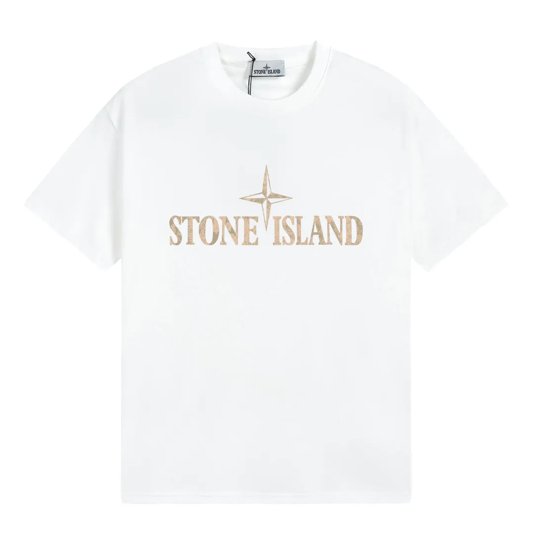 W603#P110💰 2025🆕 Stone lsland/Stone Island distressed logo printed short-sleeved T-shirt ⚠️[Original creation with high control of details] -Made of 260g combed cotton double yarn, soft and comfortable to the touch, sweat-absorbent and breathable. -Simple basic and versatile style, original single quality, the first choice for couples. -Made by a large factory, four needles and five threads on the shoulder, neat alignment, high quality workmanship. -Same style for men and women. Very versatile, one piece for everyone, details are clearly visible. Color: black and white, white, size: M L